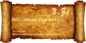 Nádasdy Zsanett névjegykártya